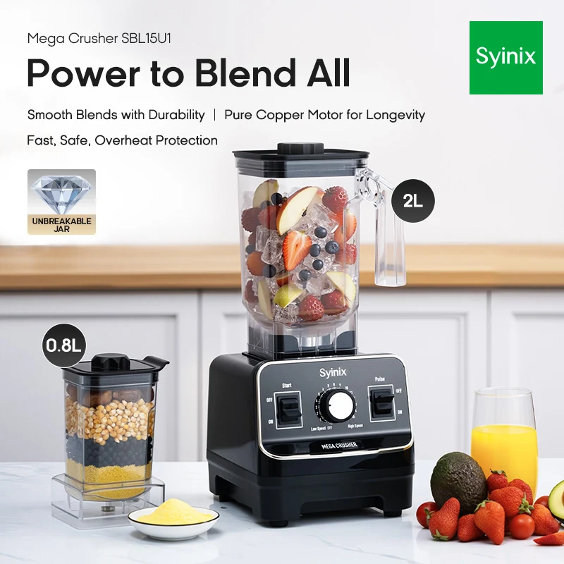 Syinix Mega Crusher Blender – 1500W | 2L Family-Size Blender